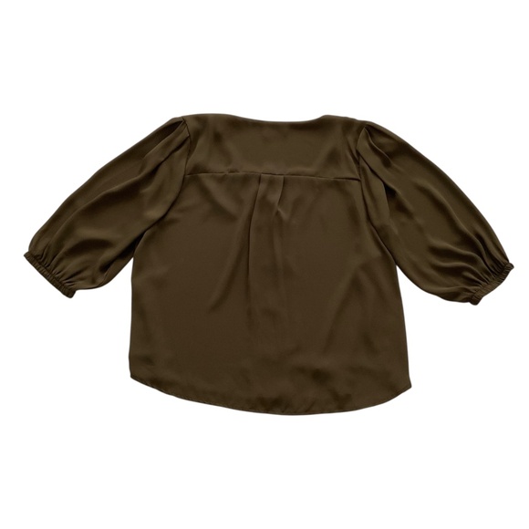 Boohoo Womens Blouse Top Sz 10 Olive Green Boho Flowy Capsule Contemporary Chic - Picture 2 of 9